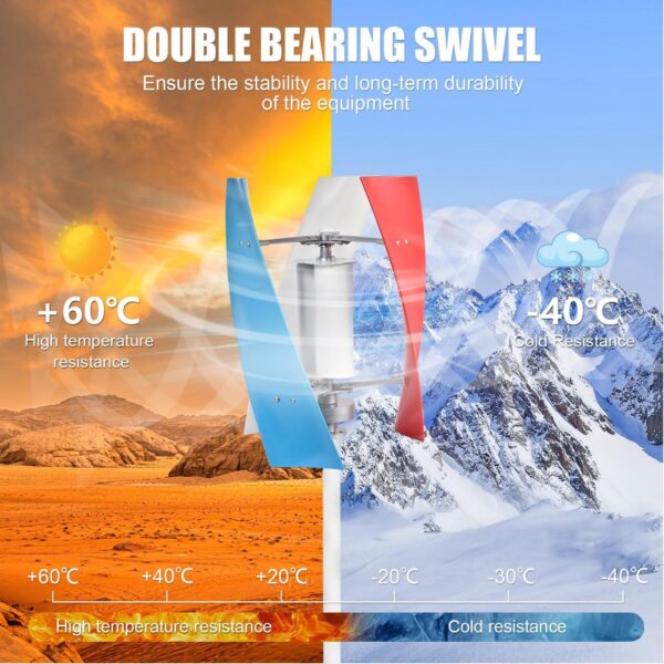 3000W Wind Turbine Generator Kit with MPPT 12V/24V Hybrid Controller