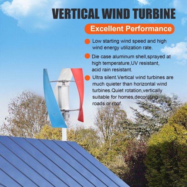 3000W Wind Turbine Generator Kit with MPPT 12V/24V Hybrid Controller