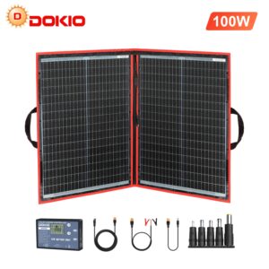 Dokio 100W 12V Foldable Monocrystalline Solar Panel Kit For Camping