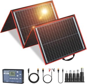 DOKIO Portable Foldable Solar Panel Kit with Charge Controller