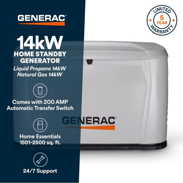Generac Whole Home Generator, Transfer Switch & Cellular Capability