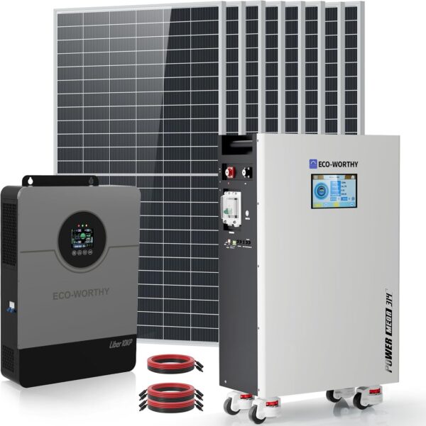 ECO-WORTHY 10kW Off-Grid Solar Panel Kit with Inverter and Battery