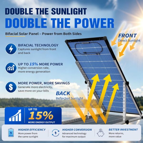 AeternaSol 12V N-Type Bifacial Monocrystalline Solar Panels