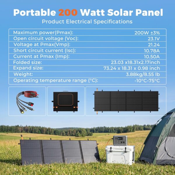 200W Portable Foldable Solar Panel