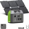 Portable Solar Generator 300W Power Station with 60W Foldable Solar Panel