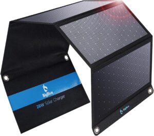 BigBlue 28W Portable Solar Panel Charger with Dual USB-C and USB-A
